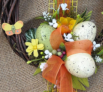 nest, decoration, easter, painted, eggs HD wallpaper