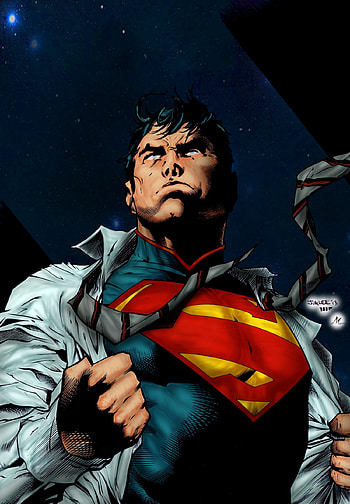 Superman art, Jim Lee inks, Furthy color Mich974 HD phone wallpaper