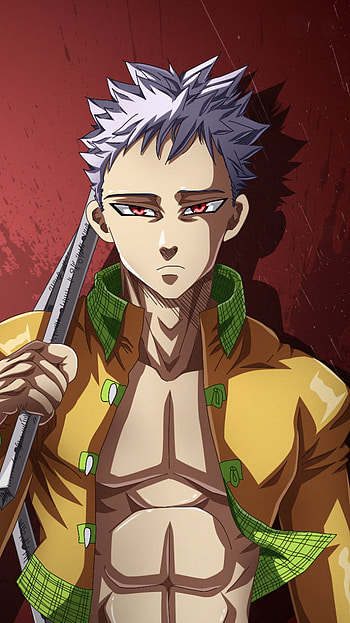 Ban's Fierce Gaze: White-Haired Rebel from The Seven Deadly Sins, white hair, red eyes, Ban (The Seven Deadly Sins), Anime, The Seven Deadly Sins HD phone wallpaper