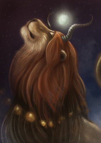 Art, Lion, Mane, Fantastic, Horns HD phone wallpaper