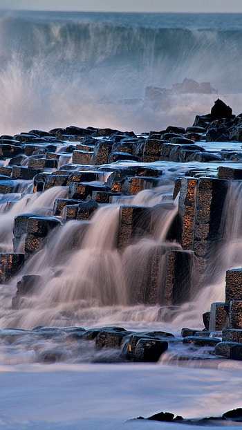 Rocks, Waterfall, , Nature HD phone wallpaper