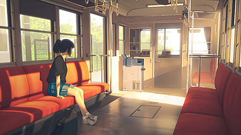 Anime Girl In Train , anime-girl, anime, train, artist, artwork, digital-art HD wallpaper