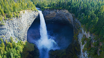 Helmcken Falls, British Columbia, rocks, canada, pond, river, trees, water HD wallpaper