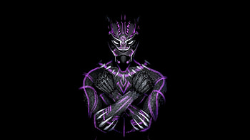 Black Panther Crusader, black-panther, superheroes, artwork, art, digital-art, black, dark, deviantart HD wallpaper