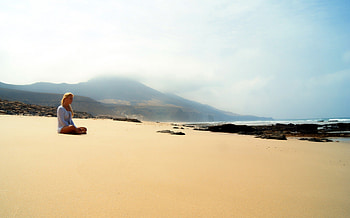 Alone, women, sand, mood HD wallpaper