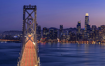 San Francisco, evening, Salesforce Tower, 181 Fremont Street, skyscrapers, San Francisco panorama, San Francisco cityscape, California, USA HD wallpaper