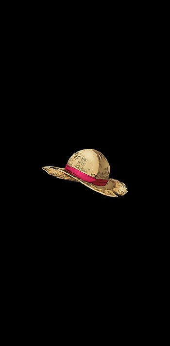 Luffy Hat, amoled, superamoled, black, minimalist, simple HD phone wallpaper