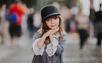 Little Girl with Hat, girl, hat, child, little HD wallpaper