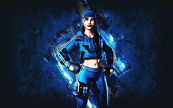 Fortnite Blue Ruby Skin, Fortnite, main characters, blue stone background, Blue Ruby, Fortnite skins, Blue Ruby Skin, Blue Ruby Fortnite, Fortnite characters HD wallpaper