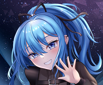 Hoshimachi Suisei, hololive, Hoshimachi Suisei, Anime, Virtual Youtuber HD wallpaper