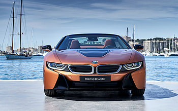 2018 BMW i8 roadster, at port HD wallpaper