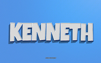 Kenneth, blue lines background, with names, Kenneth name, male names, Kenneth greeting card, line art, with Kenneth name HD wallpaper