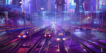 Trains Illustration, train, illustration, artwork, artist, digital-art HD wallpaper