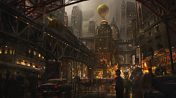 Dieselpunk City Concept Art, dieselpunk, concept-art, artist, artwork, digital-art, artstation HD wallpaper