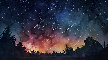 Starry Meteor Shower Night Sky, meteor shower, Night Sky, Stars, meteor, landscape HD wallpaper
