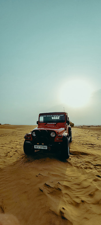 Desert with thar, automotive lighting HD phone wallpaper