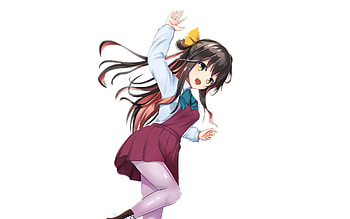 School girl, anime, minimal, Naganami, kancolle HD wallpaper