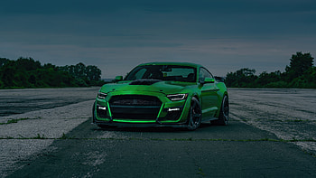 Green Ford Mustang Front, ford-mustang, cars, behance HD wallpaper