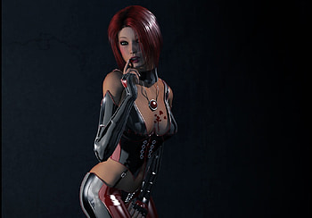 Blood, fantasy, 3d, woman HD wallpaper