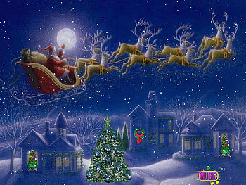 Santa*s Sledge, winter, sledge, fantasy, christmas, santa HD wallpaper