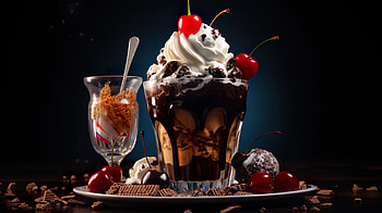 Hot Fudge Sundae Ice Cream, ice cream, food, sundae HD wallpaper