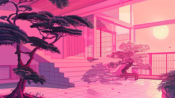 Pink Serenity Garden | Aesthetic, aesthetic, pink, pink aesthetic, japanese garden, architecture HD wallpaper