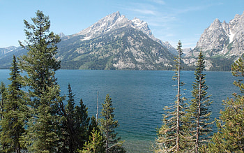 Jenny Lake, Grand Teton National Park, Wyoming, tetons, trees, sky, mountains, usa HD wallpaper