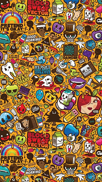 P O P, Doodle Art, sticker HD phone wallpaper