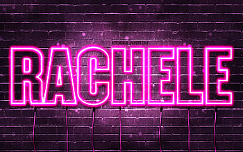 Rachele, , with names, female names, Rachele name, purple neon lights, Rachele Birtay, Happy Birtay Rachele, popular italian female names, with Rachele name HD wallpaper