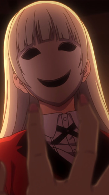 ririka momobami, 2 lados, kakegurui, rubia, mascara, anime, familia momobami HD phone wallpaper