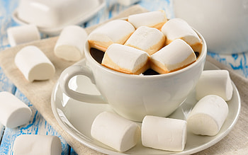 Marshmallow, coffee, cup, wite HD wallpaper