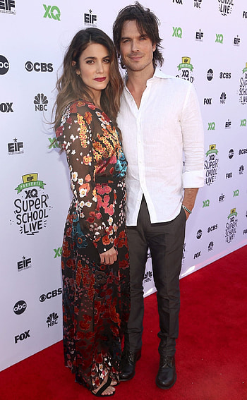 Ian Somerhalder, Nikki Reed, First red carpet appearance, New parent joy HD phone wallpaper
