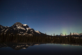 Starry Sky Over Mountains , stars, reflection, mountains, nature, graphy HD wallpaper