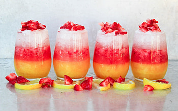 Ice cream, Strawberries, Dessert, Lemon, Glasses HD wallpaper