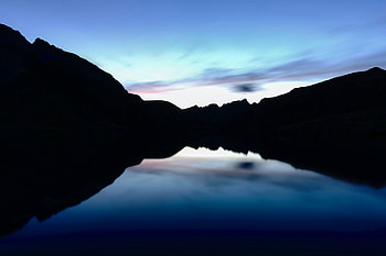 Mountains, Lake, Dark, Silhouette, Hills HD wallpaper