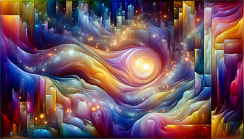 Abstract Cosmic Swirl, Abstract, galaxy, vibrant colors, cosmic, digital illustration HD wallpaper