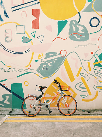 Art, Miscellanea, Miscellaneous, Wall, Graffiti, Bicycle HD phone wallpaper