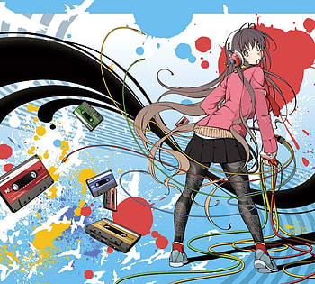 Music Anime, cassette, pantyhose, music, heads HD wallpaper