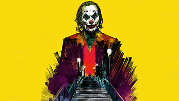 Joker Minimal, joker, supervillain, superheroes, minimalism, minimalist, yellow, artist, artwork, digital-art HD wallpaper