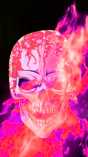 Skull Meta, heat, , red, jaw, magenta, mobile, fireworks HD phone wallpaper