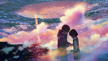 Kimi no Na wa, scenery, anime, love, couple, clouds, sky, romance, manga HD wallpaper