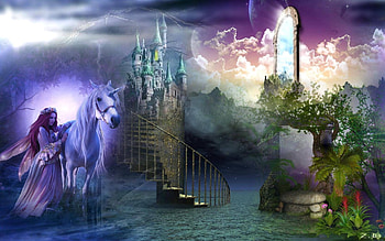 Unicorn with girl, fairy, unicorn, horse, fantasy HD wallpaper