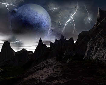 Electric Sky, space, planets HD wallpaper