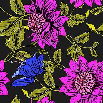 Flowers, Leaves, Patterns, Bright, Multicolored, Motley, Petals, Texture, Textures HD phone wallpaper
