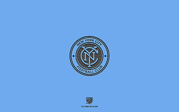 New York City FC, blue background, American soccer team, New York City FC emblem, MLS, New York, USA, soccer, New York City FC logo HD wallpaper