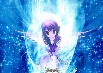 anime_angel vortx, blue, angel, girl, anime HD wallpaper