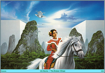 the broken wheel, space, horse, woman, wheel HD wallpaper