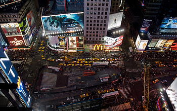 Building, Architecture, , Times Square, Crowd, Light, Manhattan, New York, Night, People, Place, Road HD wallpaper