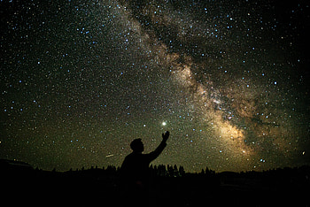 Stars, Night, Dark, Silhouette, Starry Sky, Human, Person HD wallpaper