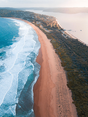 Nature, Sea, Beach, View From Above, Coast, Bay HD phone wallpaper